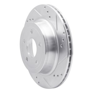 Chevrolet Cobalt Brake Rotor (1) - Rear Right - R1 Concepts - Drilled & Slotted - Silver - `08-`10